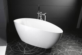 GELCO - ELIPSIE - vaňa, 1570x700x560, liaty mramor, objem 260l, biela lesk GVEL1570