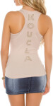 Sexy KouCla finerip tanktop rhinest.-studsprint Einheitsgroesse