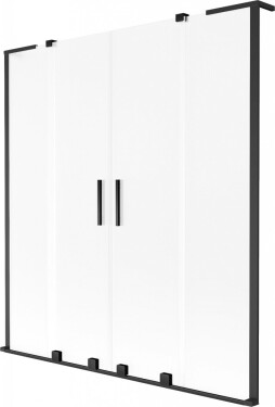 MEXEN/S - Velar L Duo dvojkrídlová posuvná vaňová zástena 140 x 150, dekor, čierna 896-140-003-32-70
