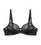 AMOURETTE GRAPHIC - Čipkovaná podprsenka s kosticami pre celodenné pohodlie Triumph BLACK 75B