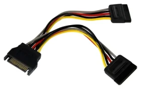 StarTech SATA Power Y Splitter čierna / Napájací kábel / SATA 15-pin 2x SATA 15-pin / 0,15 m (PYO2SATA)
