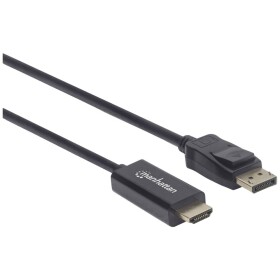 Manhattan DisplayPort / HDMI káblový adaptér Konektor DisplayPort, Zástrčka HDMI-A 1.80 m čierna 153201 Kábel DisplayPort; 153201