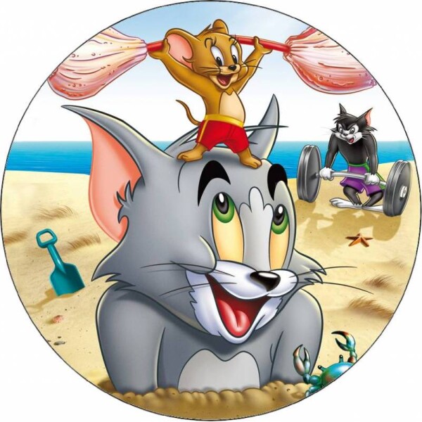 Jedlý papier Tom a Jerry na pláži 19,5 cm - Pictu Hap - Pictu Hap