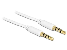 DeLock Kábel Stereo Jack 3.5 mm 4 pin (M) - Jack 3.5 mm (M) 1m biela (83440)