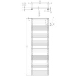 SAPHO - FANTINA vykurovacie teleso 500x1647 čierna matná IR515