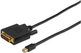 MicroConnect Kábel Mini DisplayPort 1.2 (M) - DVI-D Dual-Link (24 +1) (M) 2m čierna / 1920x1080 @ 60Hz (MDPDVI2B)