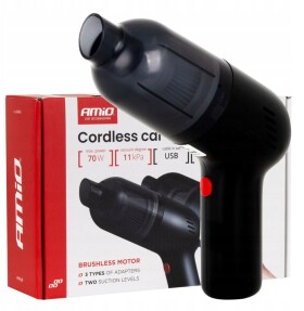 AMiO Odkurzacz samochodowy bezprzewodowy bezszczotkowy 70w 11kpa usb-c vc-08 hepa amio-04416