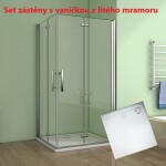 H K - Štvorcový sprchovací kút MELODY R707, 70x70 so zalamovacími dverami vrátane sprchovej vaničky z liateho mramoru SE-MELODYR707/THOR-70SQ