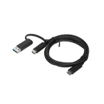 Lenovo Hybrid USB-C s USB-A kábel čierna / Kábel / 1x USB-C(M) / 1x USB-A(M) / 1 m / 100 W (4X90U90618)