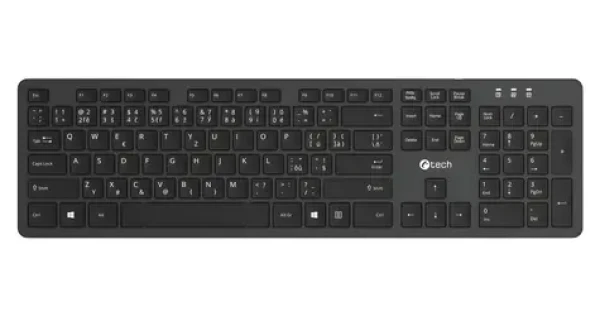 C-tech KB-115 čierna / Klávesnica / bezdrôtová 2.4 GHz / 104 kláves / USB (KB-115)