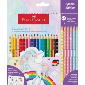 Faber-Castell Colour Grip Unicorn - Pastelky - papierová krabička 18+6 ks (201543)