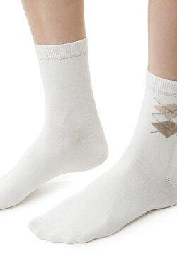 Dámske vzorované ponožky 099 ecru 35-37