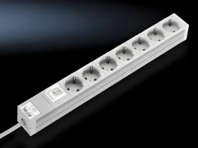Rittal DK 7240.220 sivá / Zásuvková lišta / 19" / 7x zásuvka typ F / 230V/16A / so spínačom (7240220)