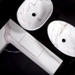 REA - Závesná WC misa vrátane sedátka Carlos Nature Marble REA-C6606