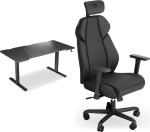 Endorfy Biurko Endorfy Atlas L Czarne 150 cmx78 cm + Fotel Meta BK czarny