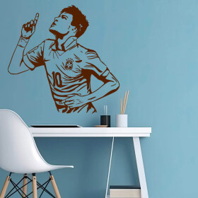 Veselá Stena Samolepka Futbalista Neymar Farba: hnědá, Veľkosť: 60 x 58 cm