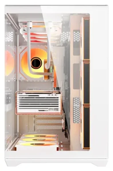 DarkFlash C280 biela / Skriňa / E-ATX / 7× 120 mm ventilátor / 270 ° tvrdené sklo / bez zdroja (C280 WHT +7F)