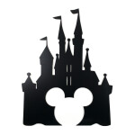 Veselá Stena Drevená nástenná čierna dekorácia Zámok Mickey Mouse