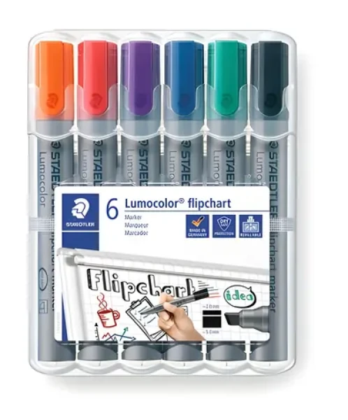 Staedtler Lumocolor / Popisovač na flipchart / sada 6 ks / šírka stopy 2-5 mm / 6 farieb (356 B WP6)