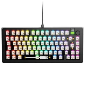 Glorious GMMK 3 75% barebone ISO čierna / herná 75% TKL / USB-C / bez spínačov / ISO layout / RGB / 1.4m (GLO-KB-GMMK3-75-BB-W-BLK-ISO)