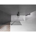 MEXEN/S - Velar L dvojkrídlová posuvná vaňová zástena 110 x 150, grafit, grafit metal 896-110-003-41-95