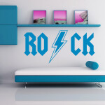 Veselá Stena Samolepka Rock Farba: růžová, Veľkosť: 100 x 50 cm