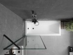MEXEN/S - Cubik obdĺžniková vaňa 170 x 70 cm s panelom + vaňová zástena 70, čierna vzor 550317070X9507007070