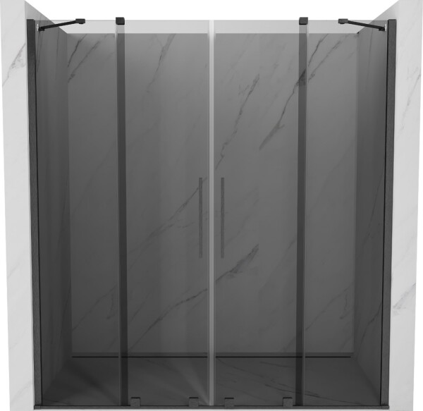 MEXEN/S - Velar Duo posuvné sprchové dvere 200, grafit, grafit kartáčovaná 871-200-000-42-66