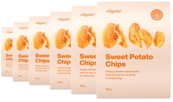 Vilgain Batátové chipsy – 6× 30 g