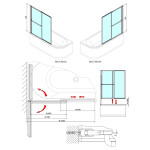 POLYSAN - OLBIA vaňová zástena s pneumatickým zdvihom, š.1230, strieborná, číre sklo 30317