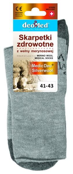 Zdravotné ponožky MEDIC DEO SilverWool - JJW DEOMED černá 44-46