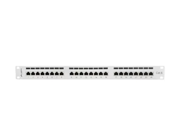 Lanberg sivý / Patch panel / 24 portov / RJ-45 / CAT6 / FTP tienený / 1U / 19" (PPS6-1024-S)