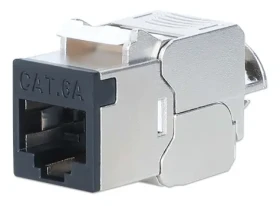 Intellinet Keystone modul Cat6a STP čierna / Keystone modul / RJ-45 / 10GBase-T / tienený / PoE (802.3bt) (791298)