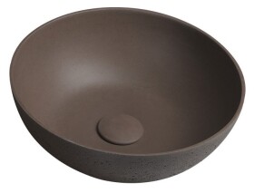 SAPHO - FORMIGO betónové umývadlo na dosku, priemer 39cm, tmavo hnedá mat FG315