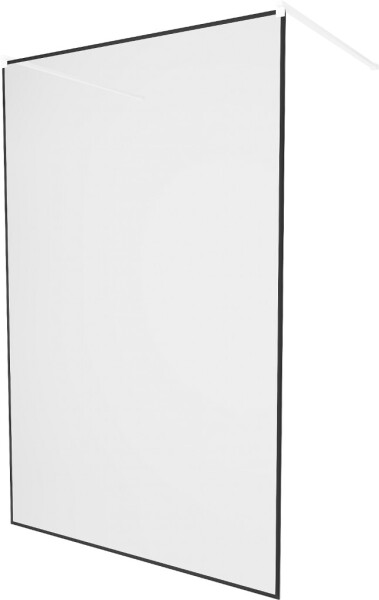 MEXEN/S - KIOTO samostatne stojaca sprchová zástena 120 x 200, transparent/čierny vzor 8 mm, biela 800-120-002-20-70