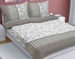 Bavlnené obliečky F 90/821 šedé lúka 1ks 180x220, 2ks 70x90