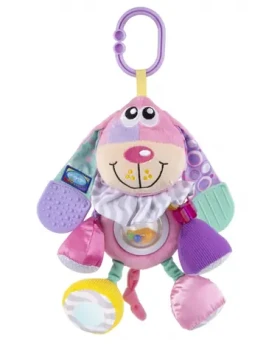 Playgro - Závesný psík s hryzátkami ružová