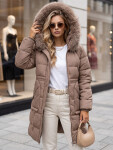 Dámska zimná prešívaná bunda s kapucňou, béžová, FashionStreet TY5821 S