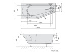 POLYSAN - TIGRA L asymetrická vaňa 170x80x46cm, biela 90111