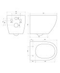OMNIRES - OTTAWA COMFORT závesné WC so sedadlom, 54 x 37 cm, biela mat OTTAWACMWBM
