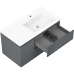 MEXEN/S - Orio kúpeľňová skrinka 90 cm s umývadlom Otis pravá, 2S, 1D, grafit mat/biela mat 91A13-09047-3-BBFFF66-W18P01