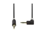 Nedis Stereo audio kábel / 3,5 mm zástrčka - 3,5 mm zástrčka / 1 m / pozlátené / antracit (CABP22600AT10)