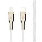 FIXED Dlhý nabíjací a dátový opletený kábel s konektormi USB-C/Lightning a podporou PD 2 m biela / MFI (FIXDB-CL2-WH)
