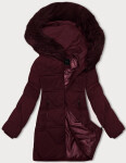 Dámska zimná bunda vo vínovej farbe s kapucňou J Style (16M9099-06) odstíny červené L (40)