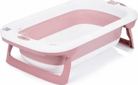 CHIPOLINO Skladacia vanička Coral s teplomerom - ružová (156158)