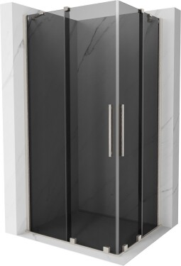 MEXEN/S - Velar Duo sprchovací kút, posuvné dvere 100 x 90, grafit, nikel kartáčovaný 871-100-090-42-97