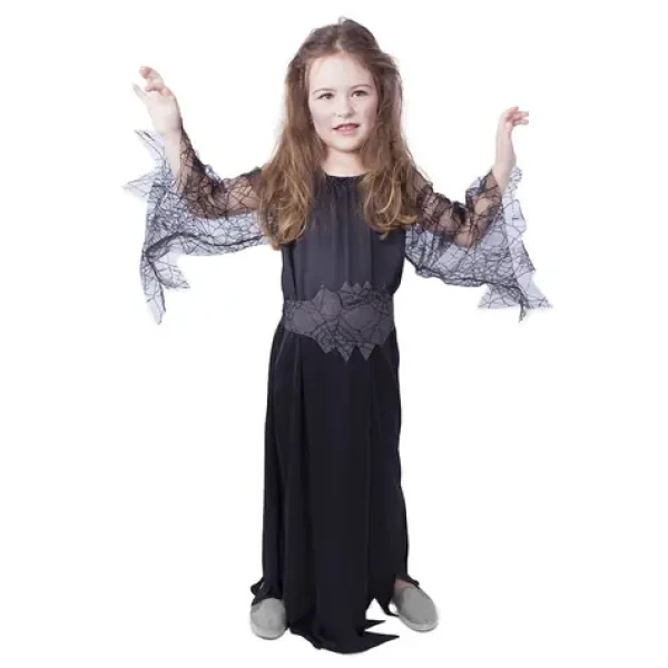Rappa Detský kostým čarodejnice - Halloween (S) čierna