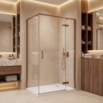 REA - Sprchovací kút Bruno 120x90 Brush Copper REA-K3605