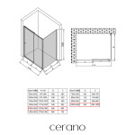 CERANO - Sprchovací kút Varone POINT Ľ/P - 6 mm - chróm, transparentné sklo - 130x100x195 - posuvný CER-DY505-130100