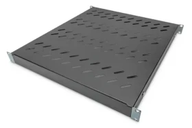 Digitus Polica do racku 1U čierna / Rack polica 19” / Hĺbka 500-780 mm / Nosnosť 50 kg / Oceľ (DN-97647)